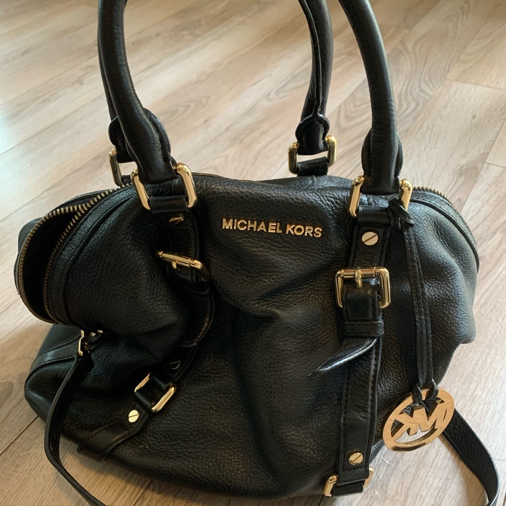 Black and Gold Michael Kors leather purse